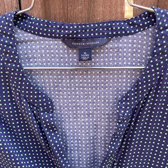 TOMMY HILFIGER | Women’s Blue Polka Dot Tunic Blouse - Picture 3 of 6
